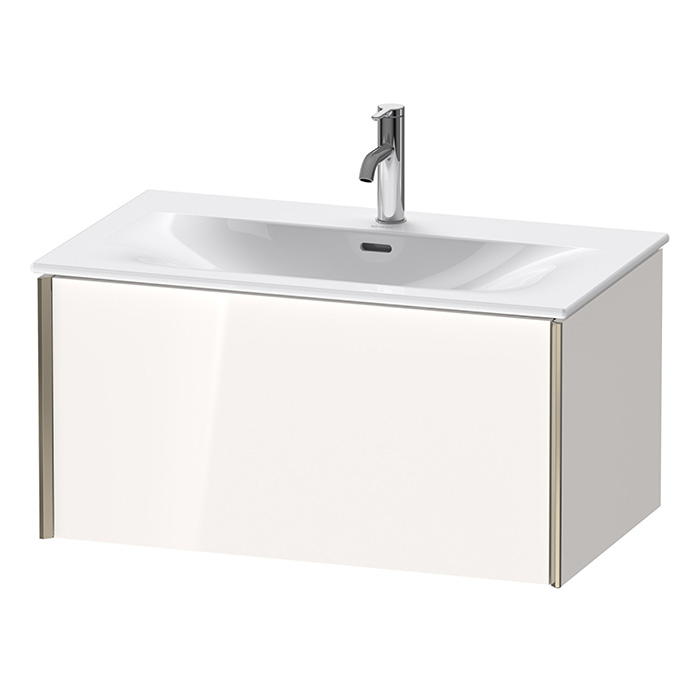 Duravit XViu Тумба подвесная, с раковиной, 1 ящик, цвет: белый глянцевый/champagne matt