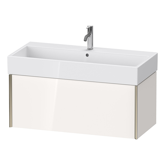 Duravit XViu Тумба подвесная, с раковиной, 1 ящик, цвет: белый глянцевый/champagne matt