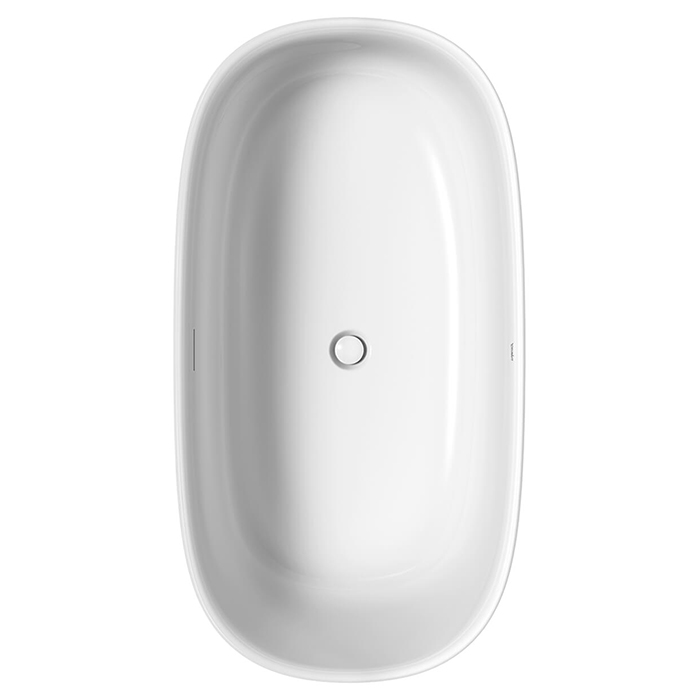 Duravit Zencha Ванна, отдельностоящая, с бесшовной панелью и рамой, с нажимным клапаном, DuroCast® Plus, цвет: белый матовый