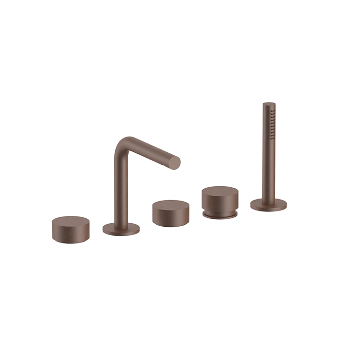 Fantini AF/21 Набортный смеситель для ванны, 5 отв, излив:, цвет: Matt Copper PVD
