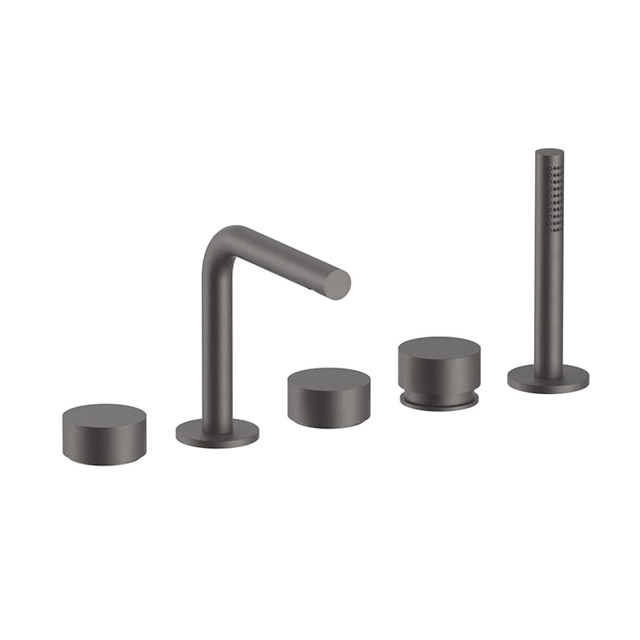 Fantini AF/21 Набортный смеситель для ванны, 5 отв, излив:, цвет: Matt Gun Metal PVD
