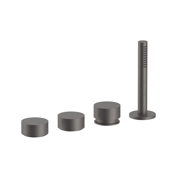 Fantini AF/21 Набортный смеситель для ванны, без излива, 4 отв, цвет: Matt Gun Metal PVD