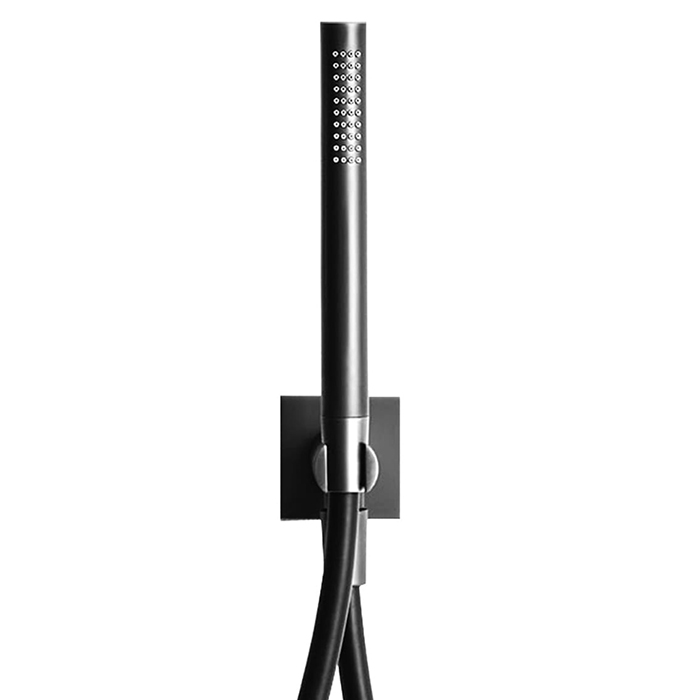 Fantini AK/25 Душевой набор: вывод воды на 1/2”, шланг, ручная лейка FIT, держатель для лейки, цвет: Matt Gun Metal PVD