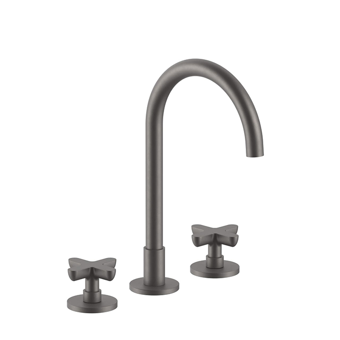 Fantini Icona Classic Смеситель для раковины, 3 отверстия, цвет: матовая оружейная сталь