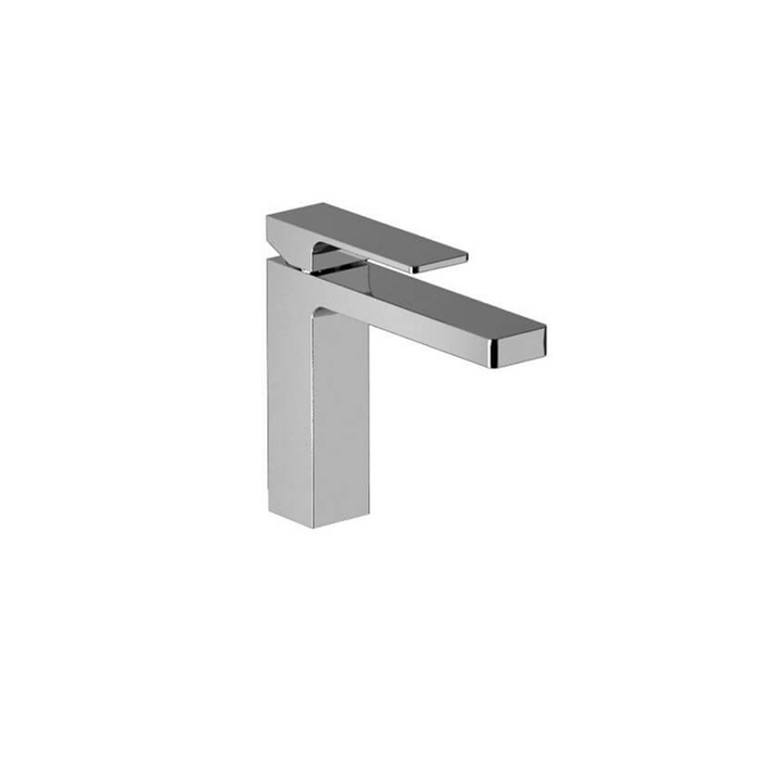 Fantini Mint Смеситель для раковины на 1 отверстие, однорычажный, излив, с нажимным донным клапаном, цвет: матовая натуральная сталь