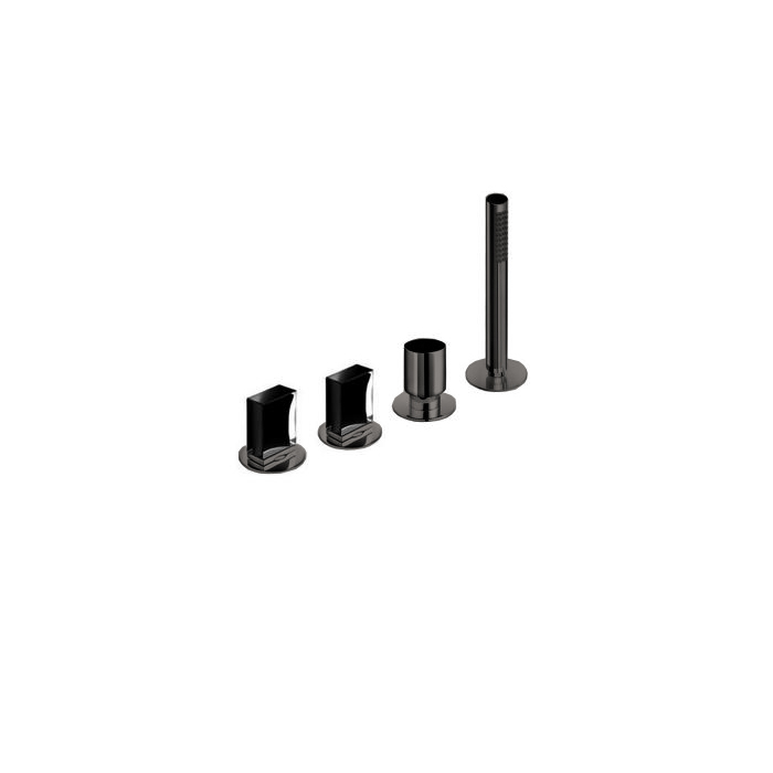 Fantini Venezia In Смеситель для ванны, набортный, 4 отв, без излива, цвет: Matt Gun Metal PVD