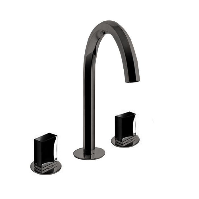 Fantini Venezia Смеситель для раковины, на 3 отв, излив:, без ручек, цвет: Matt Gun Metal PVD