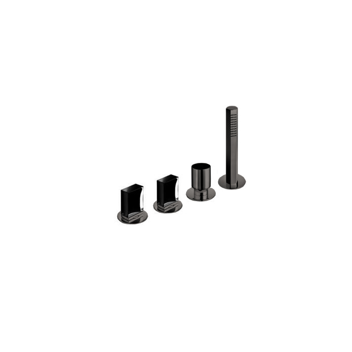 Fantini Venezia Смеситель для ванны, набортный, 4 отв, без излива, цвет: Matt Gun Metal PVD
