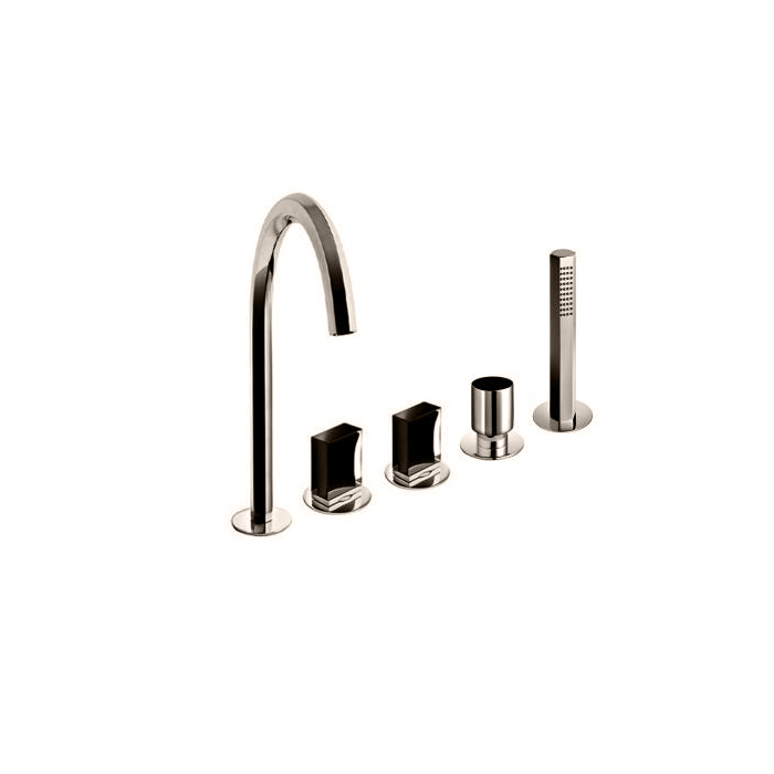 Fantini Venezia Смеситель для ванны, набортный, 5 отв, излив:, цвет: Nickel PVD