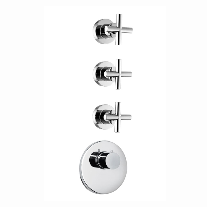 Fima Carlo Frattini Fimatherm Maxima F5333X3CR Смеситель для душа встроенный, термостатический, 3 запорных вентиля, внутренняя часть (F2463) в комплекте, цвет: хром