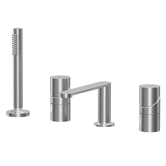 Fima Carlo Frattini Slide Смеситель на борт ванны, 4 отв, цвет: Stainless Steel