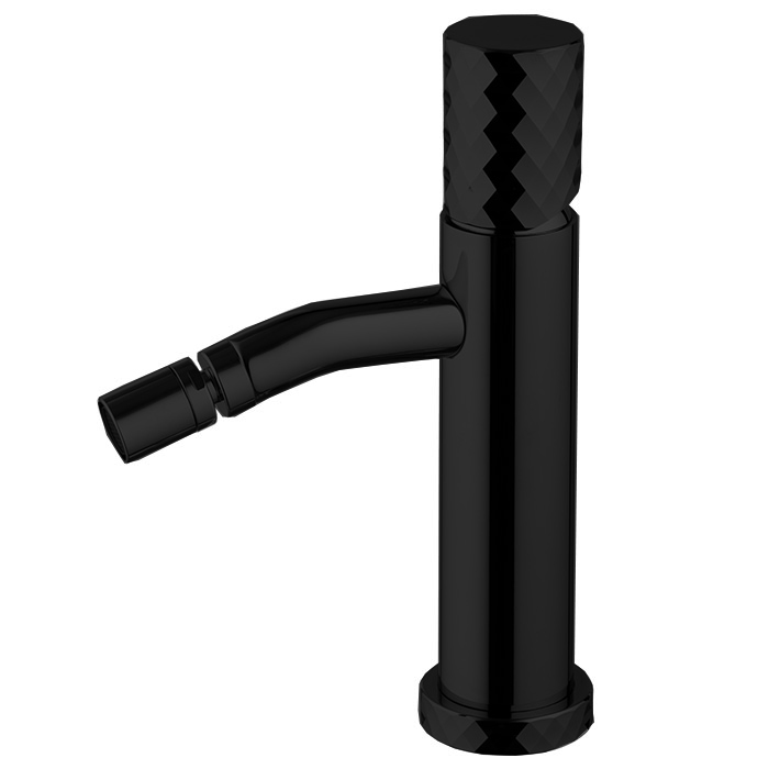 Fima Carlo Frattini Spillo Tech Смеситель для биде, на 1 отв, XS, с донным клапаном, цвет: черный матовый