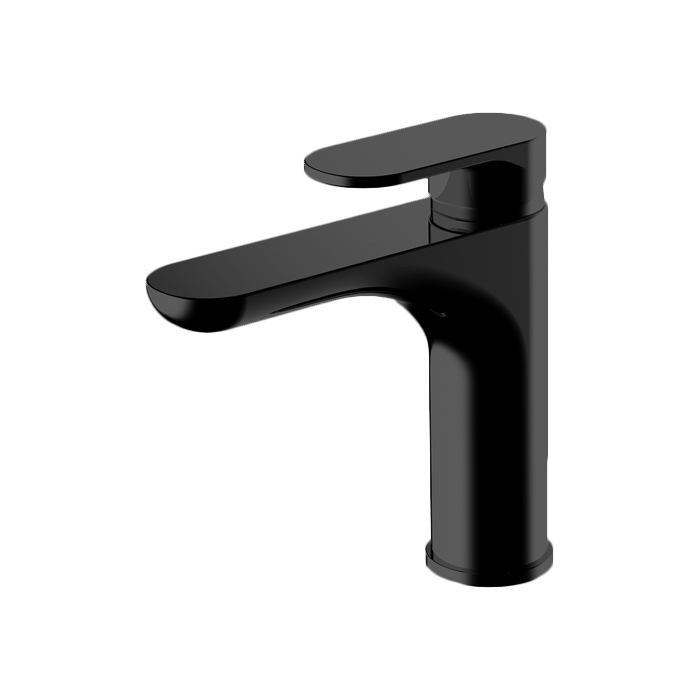 Gattoni H2Omix7000 Смеситель для раковины, на 1 отв, с донным клапаном, излив, цвет: черный матовый