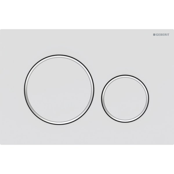 Geberit Sigma20 Клавиша для двойного смыва, круглая, цвет: белый матовый/хром