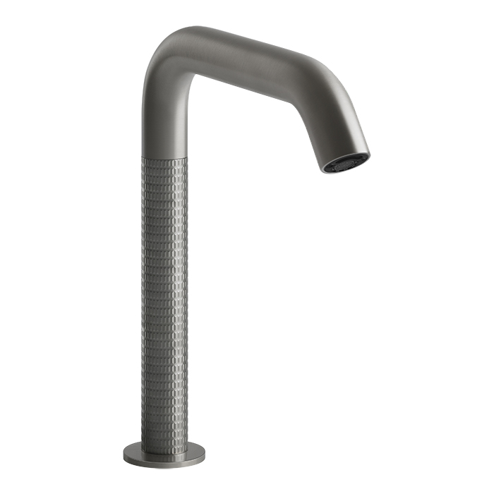 Gessi 316 Смеситель для раковины, 1 отв, электронный, с кран-фильтром для регулировки температуры и напора воды, цвет: Steel Brushed