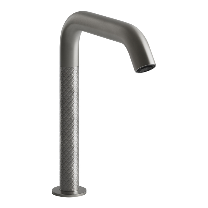 Gessi 316 Смеситель для раковины, 1 отв, электронный, с кран-фильтром для регулировки температуры и напора воды, цвет: Steel Brushed