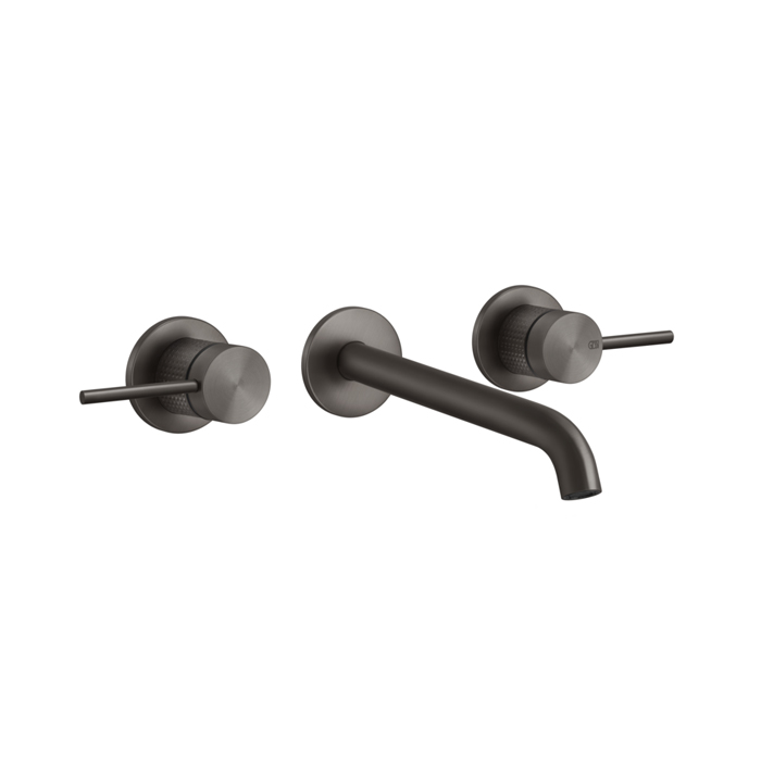 Gessi 316 Встраиваемый смеситель для раковины на 3 отв, излив:, внешняя часть, цвет: brushed black metal pvd