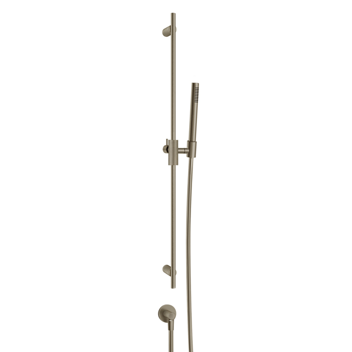 Gessi Anello Душевой гарнитур, душевая штанга, ручной душ, шланг и вывод воды, цвет: Finox Brushed Nickel