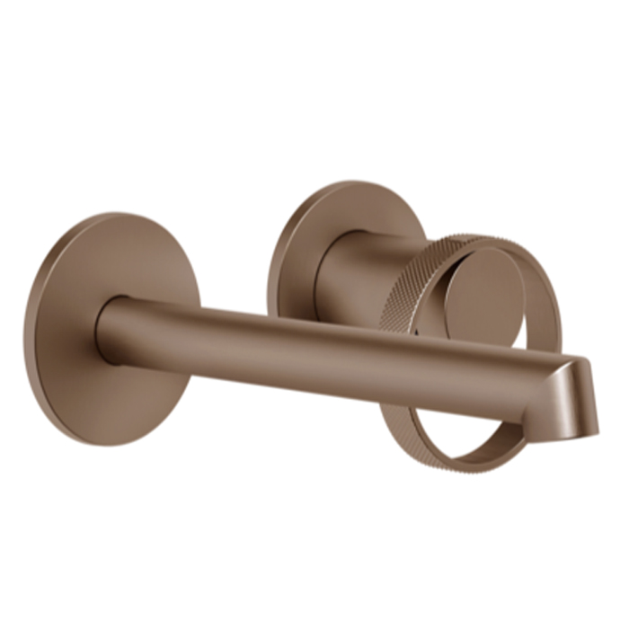 Gessi Anello Смеситель для раковины, настенный, без донного клапана, цвет: Copper Brushed PVD