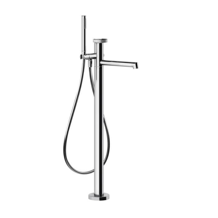 Gessi Anello Смеситель для ванны, напольный, с ручным душем, цвет: Black Metal Brushed PVD(без внутренней части)