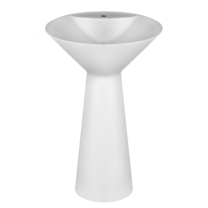 Gessi Total Look Раковина, 1 отв, напольная, Cristalplant, без перелива, слив в стену, с сифоном, цвет: матовый белый