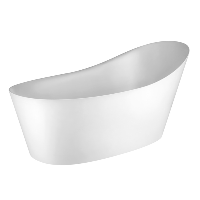 Gessi Total Look Ванна отдельностоящая из материала, Cristalplant, со сливом, цвет: белый матовый