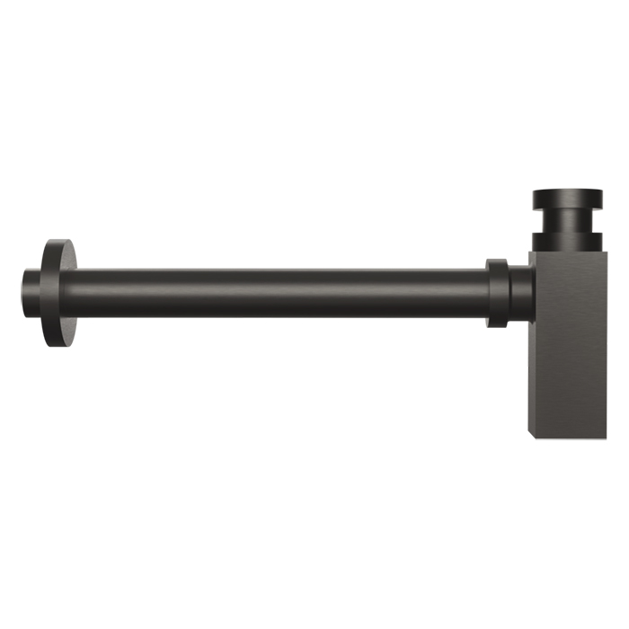 Gessi Eleganza Сифон для раковины квадратный, под донный клапан, цвет: Black Metal Brushed PVD