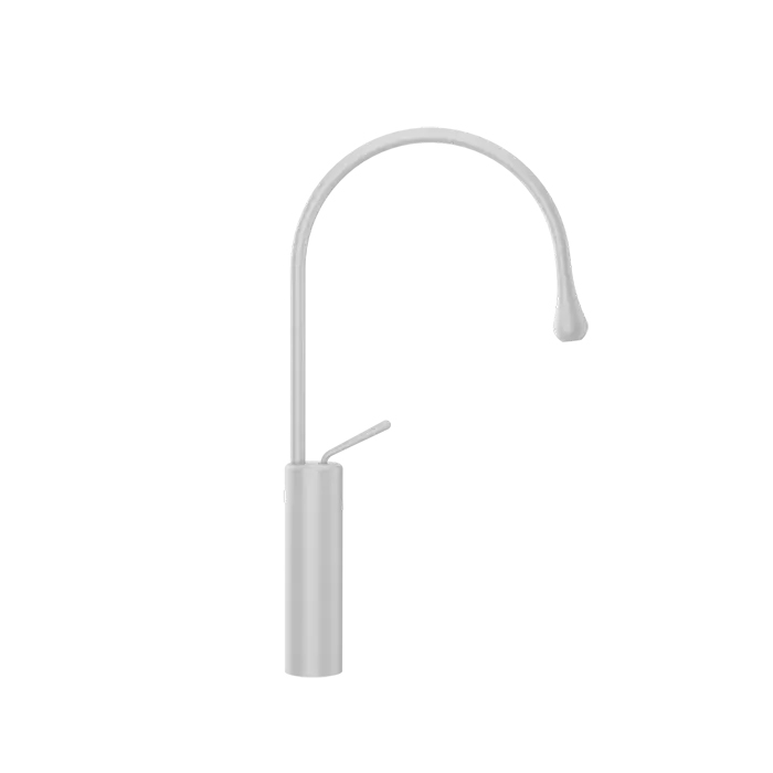 Gessi Goccia Смеситель для раковины на 1 отверстие, высокий, излив R=125, цвет: белый