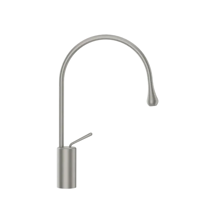 Gessi Goccia Смеситель для раковины на 1 отверстие, высокий, излив R=125, цвет: шлифованный хром