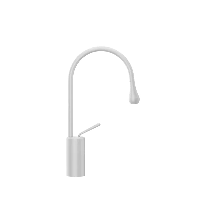 Gessi Goccia Смеситель для раковины на 1 отверстие, высокий, излив R=90, цвет: белый