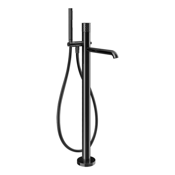 Gessi Habito Intreccio Смеситель для ванны, напольный, с ручным душем, цвет: Black Metal PVD