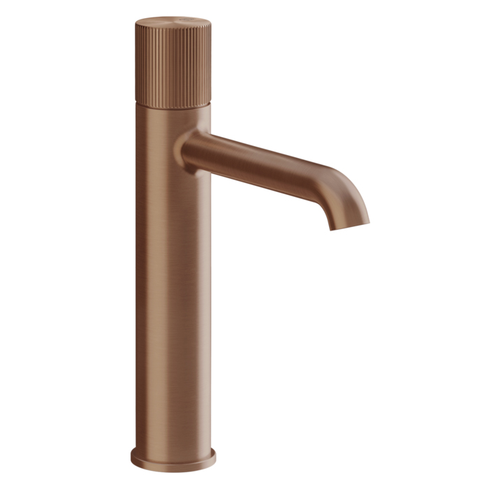 Gessi Habito Rigato Смеситель для раковины, 1 отв, без донного клапана, цвет: Copper Brushed PVD