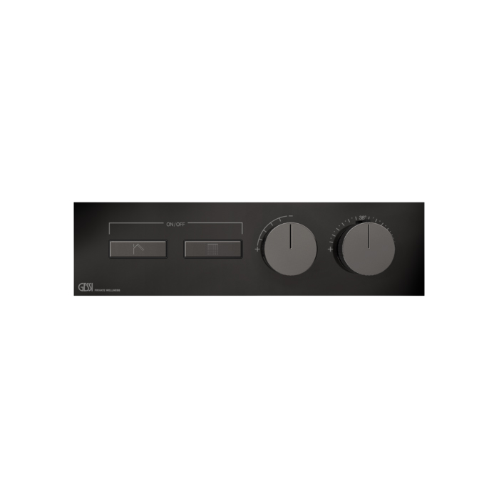 Gessi Hi-Fi Термостат для душа, с включением до 2 источников одновременно, внешняя часть, цвет: Black Metal PVD