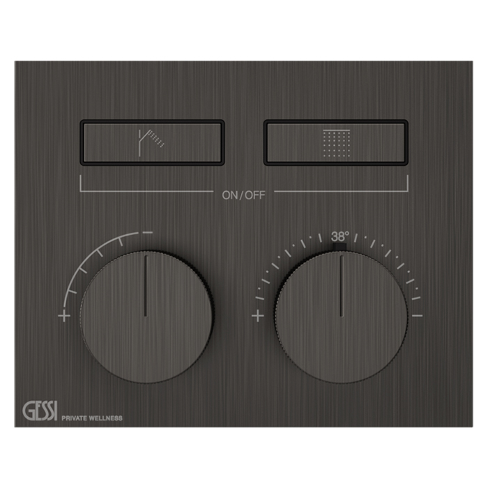 Gessi Hi-Fi Термостат для душа, с включением до 2 источников одновременно, внешняя часть, цвет: Black Metal Brushed PVD