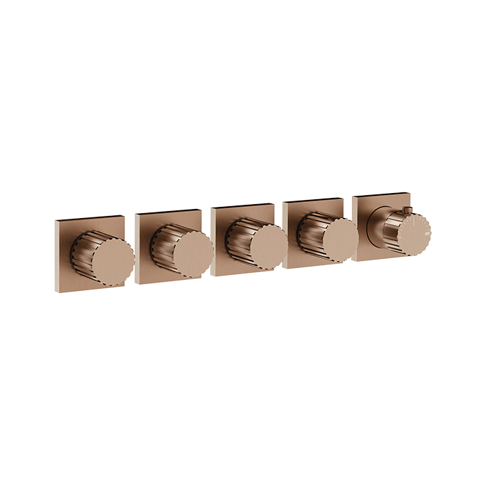 Gessi Incastri Смеситель для душа, настенный, термостатический, на 4 потока, цвет: Copper Br. PVD