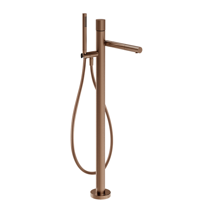 Gessi Incastri Смеситель для ванны, напольный, с ручным душем, цвет: Copper Br. PVD