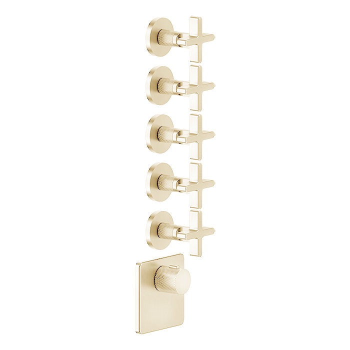 Gessi Inciso Смеситель для душа, термостатический, встраиваемый, резьба 3/4", внешняя часть, цвет: золото