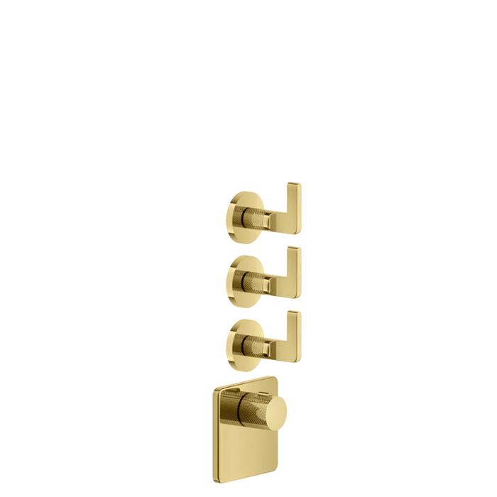 Gessi Inciso Смеситель для душа, термостатический, встраиваемый, резьба 3/4", внешняя часть, цвет: золото