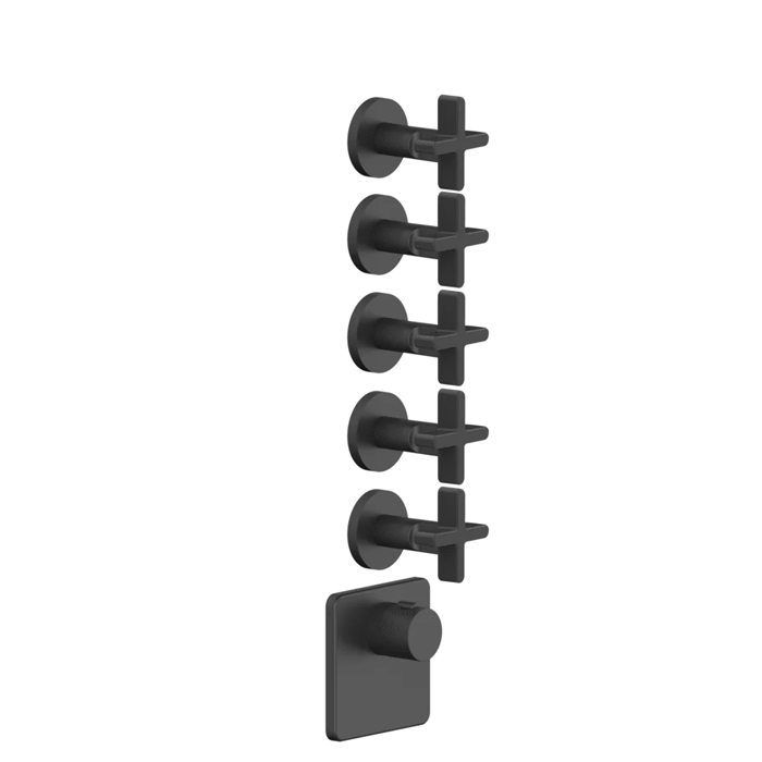 Gessi Inciso Смеситель для душа, встраиваемый, термостатический, резьба 3/4", внешняя часть, цвет: Black XL
