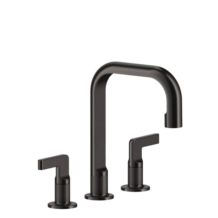 Gessi Inciso Смеситель для раковины, 3 отв, с донным клапаном, цвет: brushed black metal pvd
