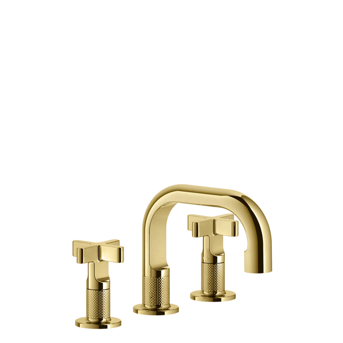 Gessi Inciso Смеситель для раковины на 3 отв, цвет: золото
