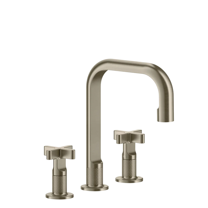 Gessi Inciso Смеситель для раковины на 3 отверстия без донного клапана, излив, цвет: finox