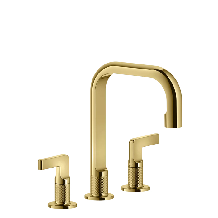 Gessi Inciso Смеситель для раковины на 3 отв, цвет: золото