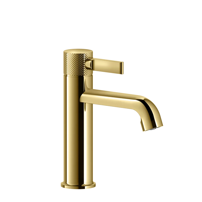 Gessi Inciso Смеситель однорычажный с донным клапаном на 1 1/4", соединительные шланги на 3/8". цвет: золото
