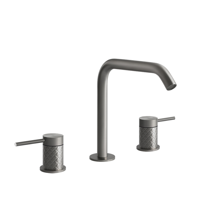 Gessi Intreccio Смеситель для раковины на 3 отверстия, без донного клапана, цвет: шлифованная сталь