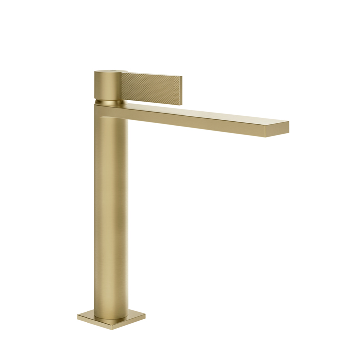 Gessi Inverso Diamantato Смеситель для раковины, 1 отв, с донным клапаном "Stop&Go", цвет: Brass Brushed PVD