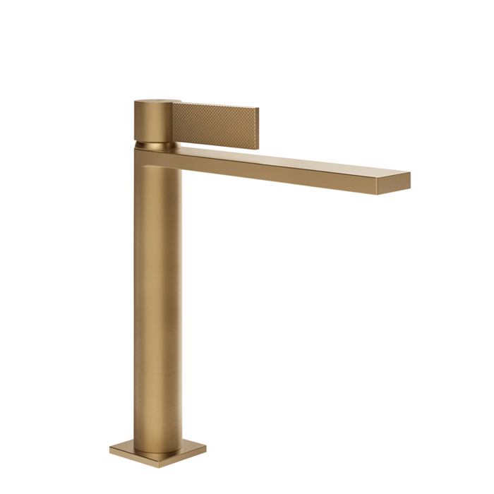 Gessi Inverso Diamantato Смеситель для раковины, 1 отв, с донным клапаном "Stop&Go", цвет: Warm Bronze Br PVD