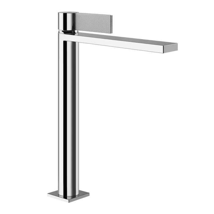 Gessi Inverso Diamantato Смеситель для раковины, высокий, 1 отв, с донным клапаном "Stop&Go", цвет: хром