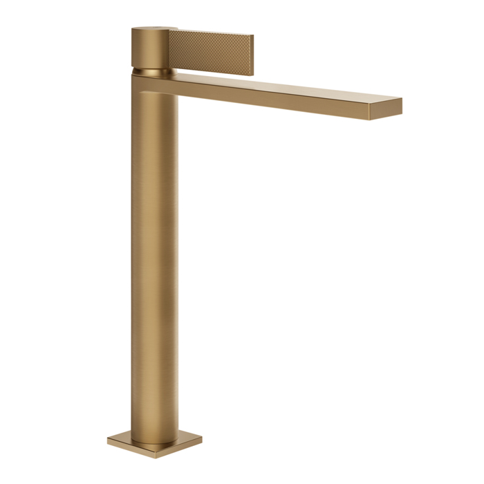 Gessi Inverso Diamantato Смеситель для раковины, высокий, 1 отв, с донным клапаном "Stop&Go", цвет: Warm Bronze Br PVD