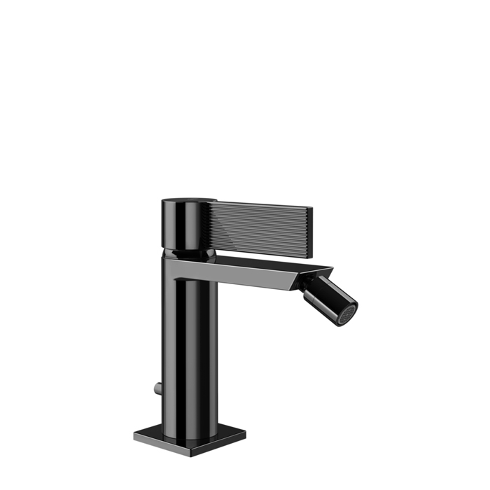 Gessi Inverso Rigato Смеситель для биде с донным клапаном и соединительными шлангами, цвет: Black Metal PVD